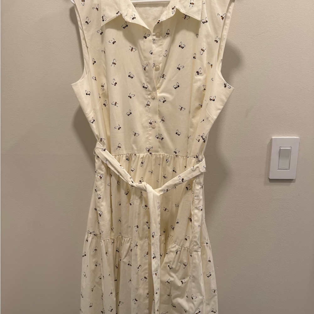 Kate Spade Cream Ruffled Midi Sundress